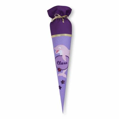 Schultüte Mädchen, Stoffschultüte, Schultüte aus Stoff, Stoffschultüte Mädchen, Schultüte aus Stoff, Motiv Delfin