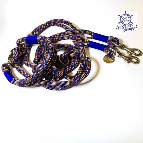 Leine Halsband Set verstellbar anthrazit, blau, mint, lila, rosa, orange