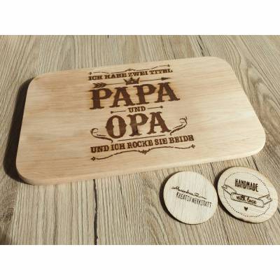 Frühstücksbrett/Vesperbrett/Schneidebrett Laser Gravur Papa/Opa