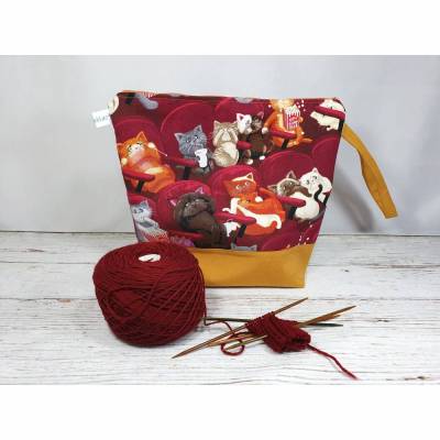 Projekttasche "Katzen im Kino" 3 Größen