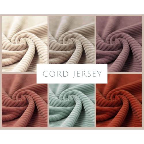 ab 50cm Cord Jersey in weicher Qualität - verschiedene Farbtöne