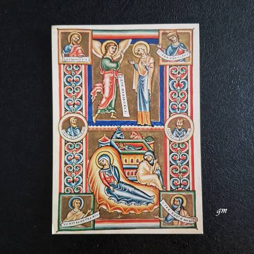 Vintage Postkarte Verkündigung & Geburt Christi – Kunstverlag Maria Laach Nr. 5835