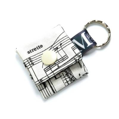 Einkaufswagenchip Musiknoten beige schwarz Täschchen Schlüsselanhänger mit Chip 