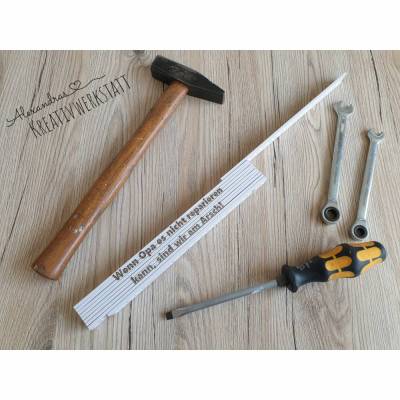Meterstab/Zollstock mit persönlicher wunsch Gravur individuell personalisierbar Laser Engraving