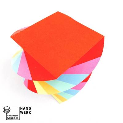Abreißblock, Notizblock, gedreht, rot bunt, Zettelblock