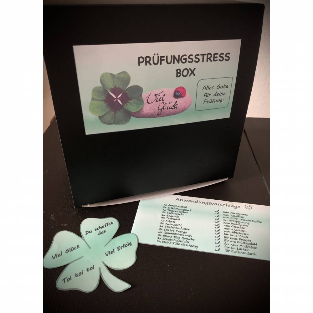 Prüfungsstressbox, Motivationsbox für alle die vor großen Prüfungen stehen - fertig befüllt Bild 9