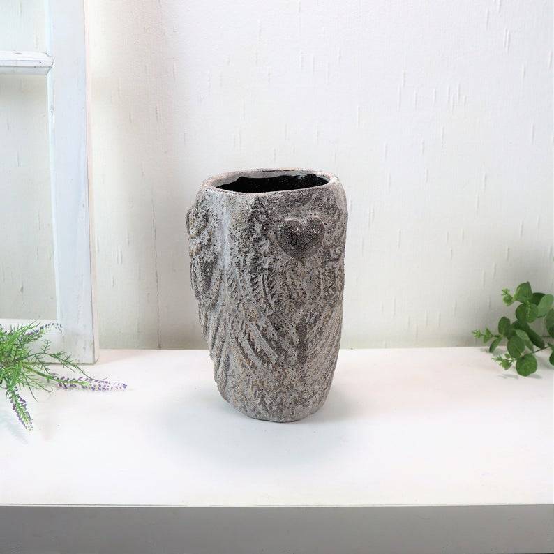 Keramik bertopf, Blumentopf, Pflanztopf, edel, grau braun, gro,  Floristikdeko