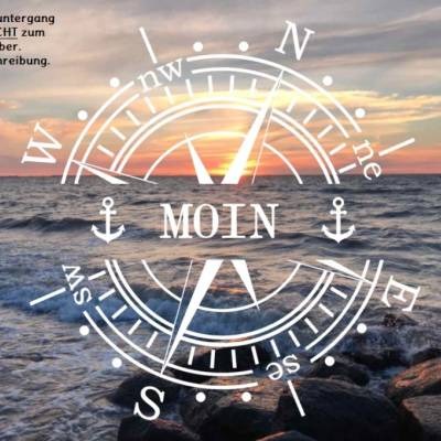 Aufkleber Kompass Moin 15cm - 70cm
