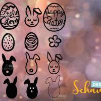 Osterei Osterhase Set Frohe Ostern SVG Plotterdatei Vektorgrafik dxf eps Digistamp png jpg pdf lasercut basteln zu oster