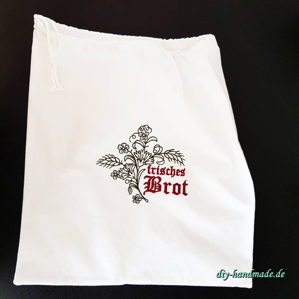 Brotbeutel wie bei Oma – Stoffbeutel aus Baumwolle für Brot und Brötchen, Unikat, 34 x 38 cm Bild 3
