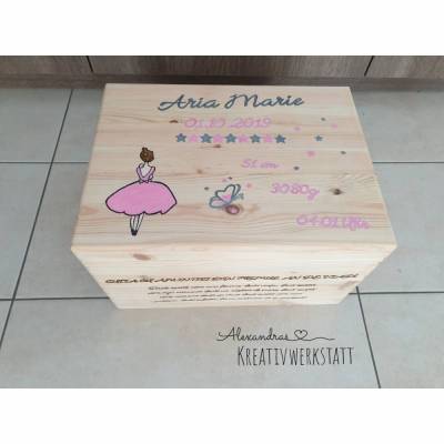 Erinnerungskiste aus Holz natur (Ballerina)