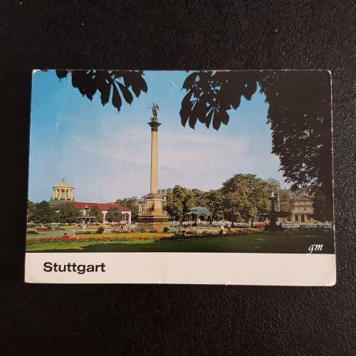 Vintage Postkarte Stuttgart Schlossplatz – Ansichtskarte Verkehrsamt