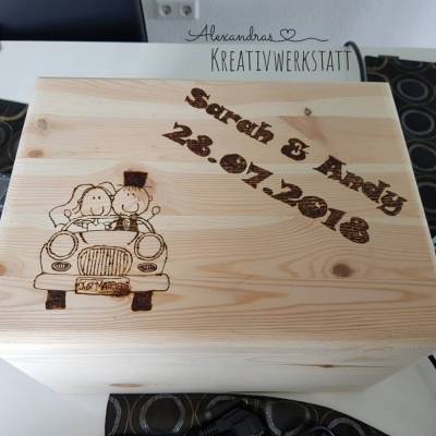 Erinnerungskiste aus Holz natur (Hochzeit)