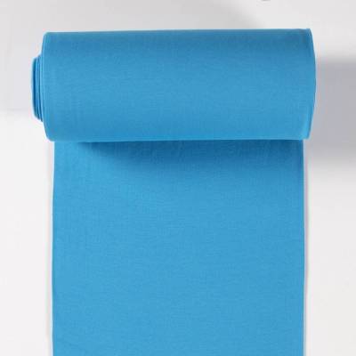 Bündchenstoff türkis 0,50m Schlauchware Öko-Tex 100, elastisch, 35cm breit – Meterware