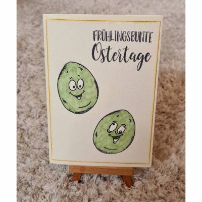 Osterkarte - Frühlingsbunte Ostertage - lustige Ostereier