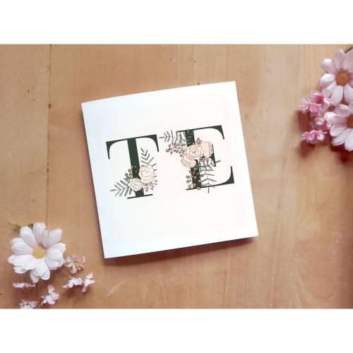Hochzeitsdesign Initialen Aquaflowers Printable DIY