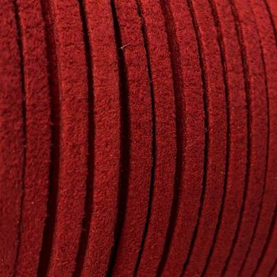 Veloursband, Wildlederoptik, rotbraun, 3mm breit, flach, 5 Meter
