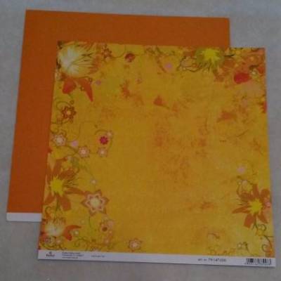 Scrapbookingpapier - Blumen gelb