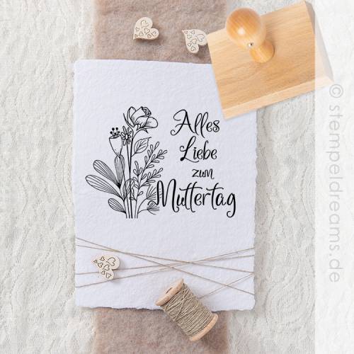 Alles Liebe zum Muttertag - Holzstempel in verschiedenen Größen - 797