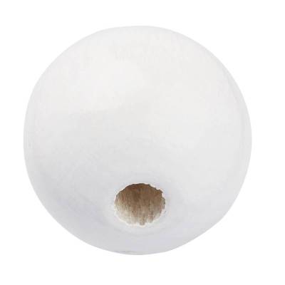 Holzperle Weiß Größen 10-12-15 mm