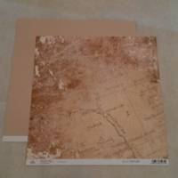 Scrapbookingpapier - Seekarte