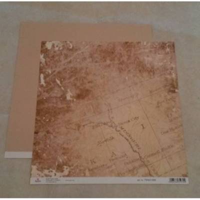 Scrapbookingpapier - Seekarte