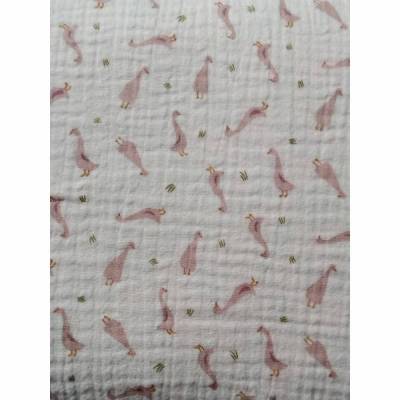 0,5m Musseline, Gänse, 100% Baumwolle, Breite 1,40 m, apricot, leichter Sommerstoff