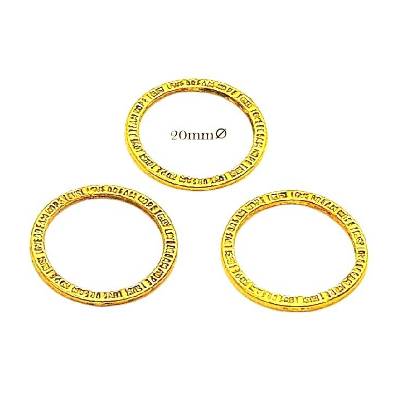 1 Trust-love-peace-hope Ring  Bindering Anhänger Verbinder 20mm antik vergoldet