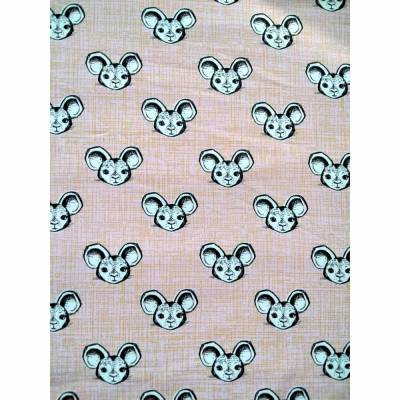 Baumwolljersey mit Mäusen, lillestoff, susalabim, rosa, 0,50 x 1,60m, organic&fair