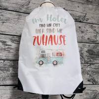 Turnbeutel, Zugbeutel für Camper bedruckt, Rucksack