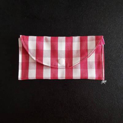 Kosmetiktasche Unikat rot-weiß-kariert – Etui für Slipeinlagen & Tampons, handgemacht
