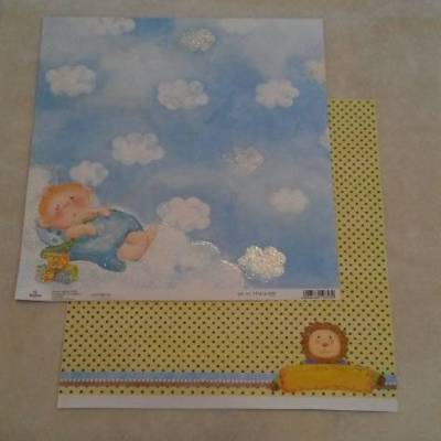 Scrapbookingpapier - Baby Boy Glitzer