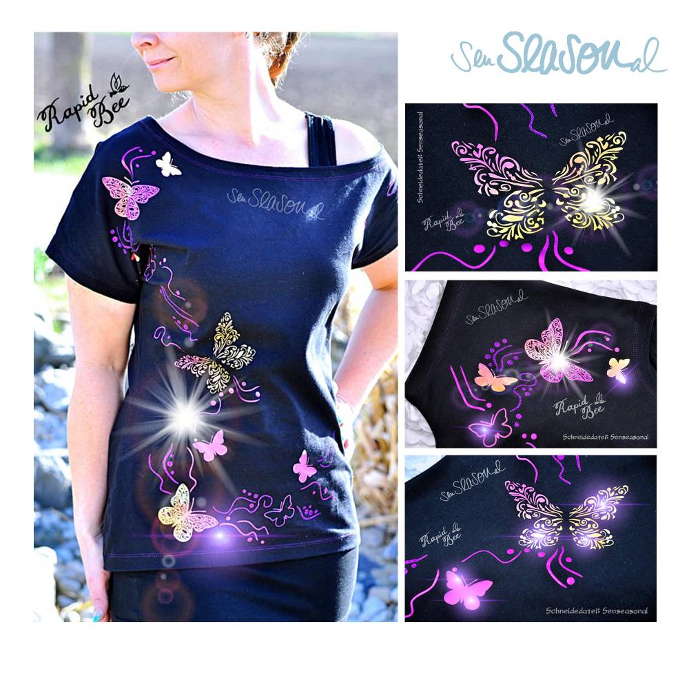 Schmetterling, Plotterdatei für Folien oder Papier, in 4 Varianten, als svg und dxf Bild 2