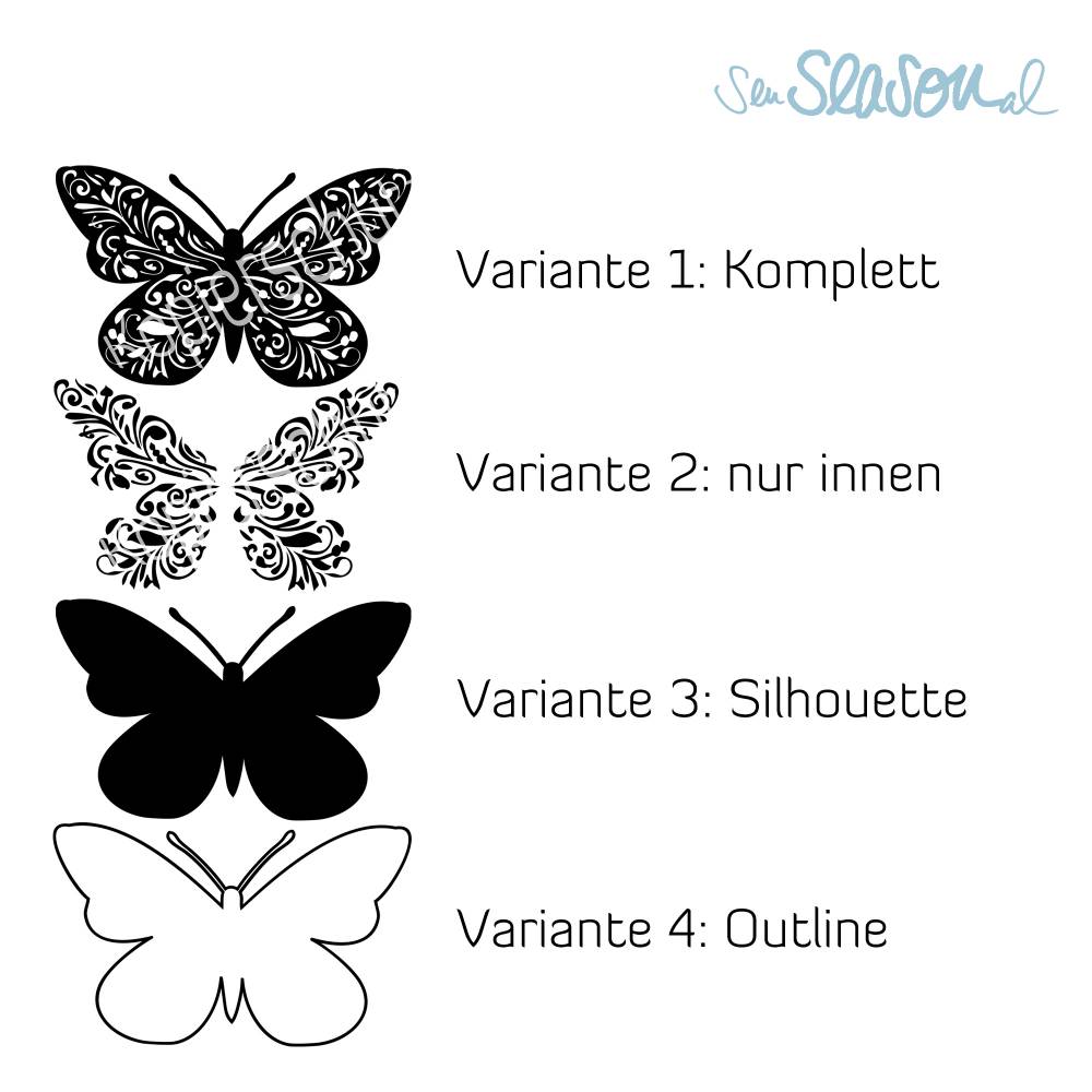 Schmetterling, Plotterdatei für Folien oder Papier, in 4 Varianten, als svg und dxf Bild 3