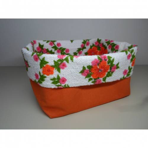 Stoffkorb "Nonna" Baumwolle orange/ bunt