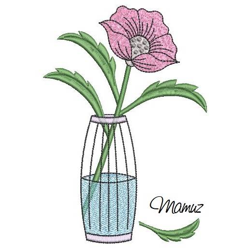 * Edle Vase mit Blume * Frühlingsdeko - Stickdatei 13x18 und 14x20 - Shabby chic Bild 1