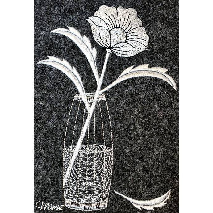 * Edle Vase mit Blume * Frühlingsdeko - Stickdatei 13x18 und 14x20 - Shabby chic Bild 2