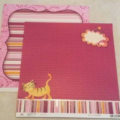Scrapbookingpapier - Katze mit Glitzer