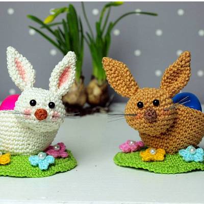 Häkelanleitung Eierbecher Hasen - PDF Datei, Sofortdownload