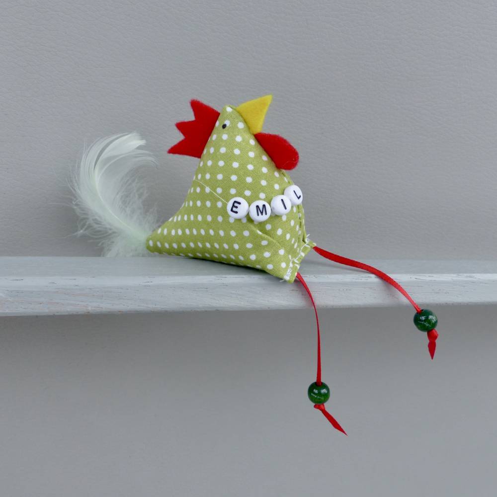 2 Hühner, 1 Hahn und 1 Henne,  mit Namen, individualisierbar, Osterdeko, Stoffhühner Bild 4