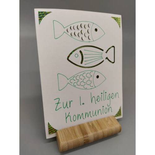 Karte Drei Fische - Kommunion, Konfirmation, Taufe etc. 