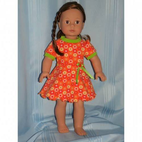 Puppenkleid Jersey orange