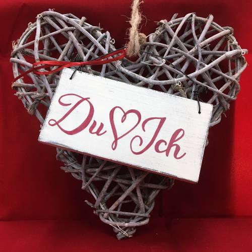 Geschenk Set Du&Ich Holzschild Deko Schild Valentinstag Geschenk Holz Herz romantisch handgemacht Wohndeko Wanddekoratio