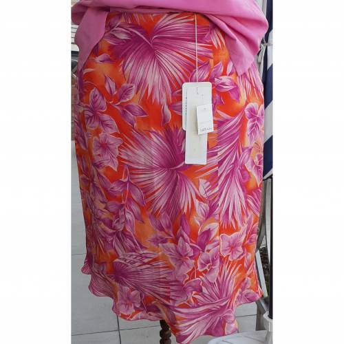 True Vintage Antik Nostalgie Trixi Schober Seidenrock Allover-Druck Natur Silk Rock Gr. 42 nicht getragen