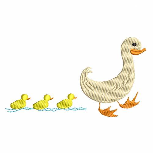 Stickdatei Gans Gänsefamilie