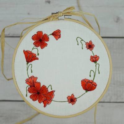 Stickdateien Set Mohnblumenkranz