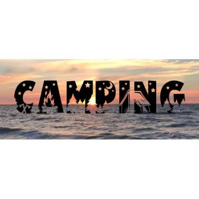 Aufkleber Wort Camping