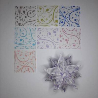  Origami Motivpapier Bascetta transparent Ranken 5,0 cm x 5,0 cm Bastelset