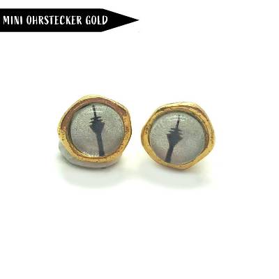 Rheinturm in Silber Mini Ohrstecker goldfarben