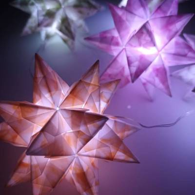 Bascettasterne Origami Bastelset transparent Rosen & Ranken 5x5cm – 10 Sterne DIY
